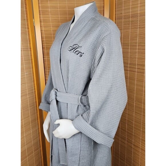 Hotel Spa Robe Waffle Weave HERS Egyptian Cotton Luxor Las Vegas Full Length OS - Picture 4 of 10
